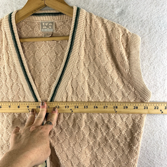 Vintage Womens Button Sweater Vest Blush Textured Colligate Nerd Preppy Indie - Picture 5 of 9